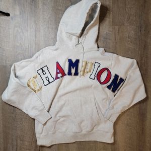 Vintage 1990s Champion Spellout Embroidered Print Reverse Weave Sweatshirt Sz L